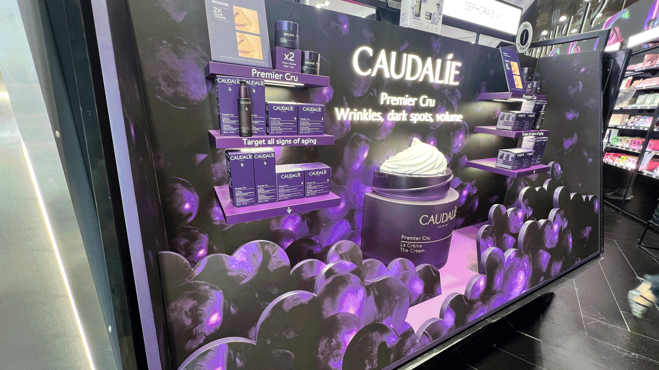 caudalie retail display sephora dubai mall
