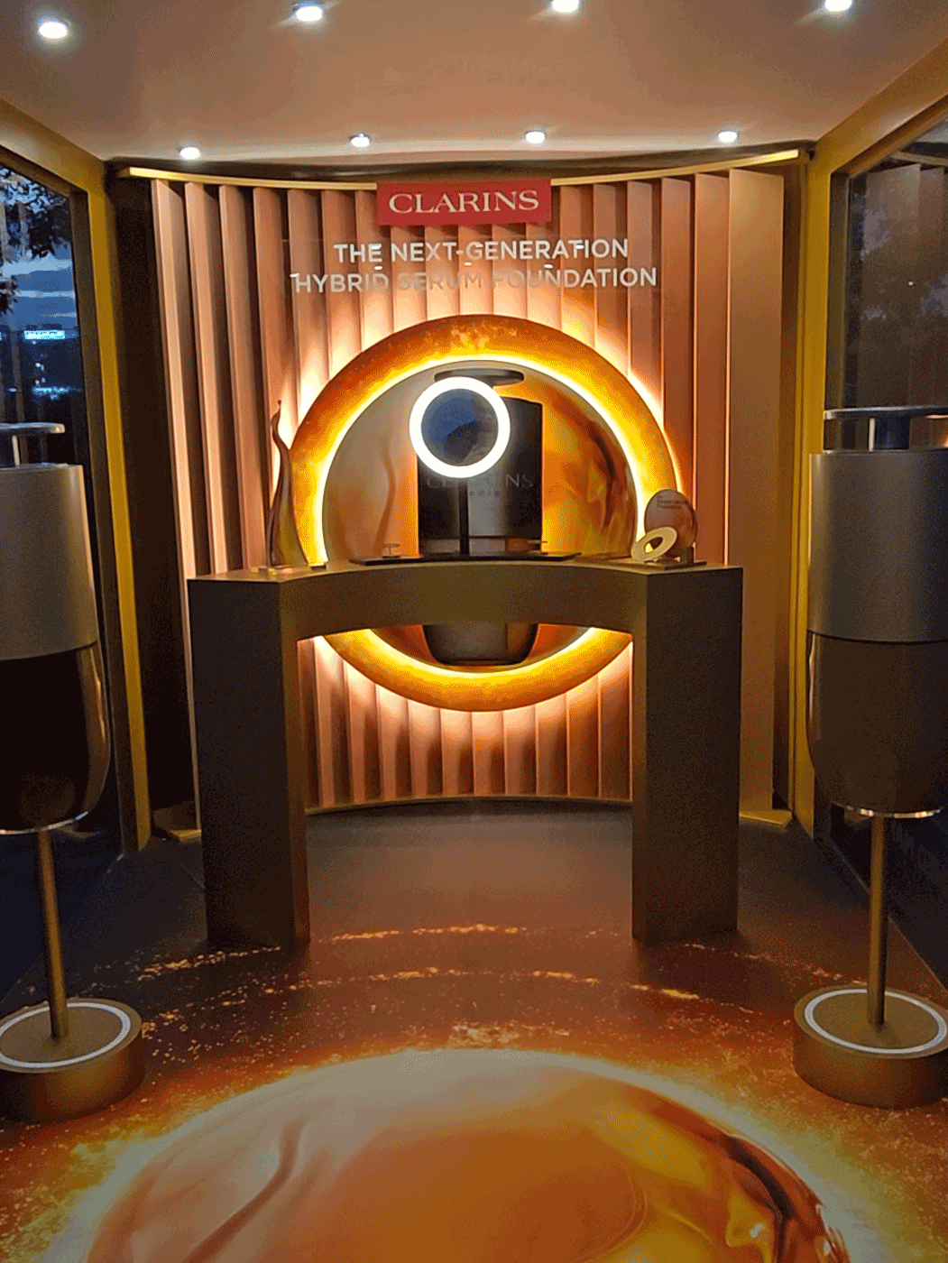 clarins truck event set up