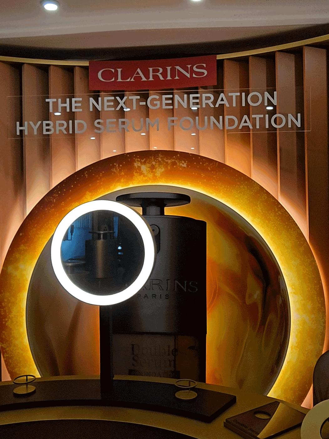 clarins truck event set up