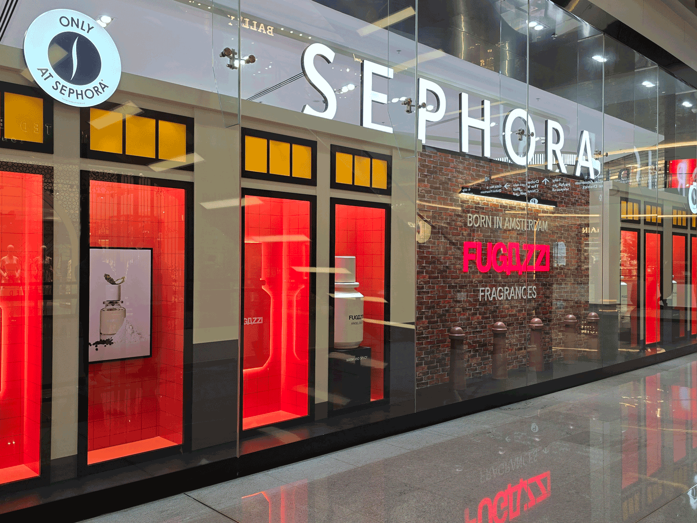 fugazzi fragrances dubai mall window display