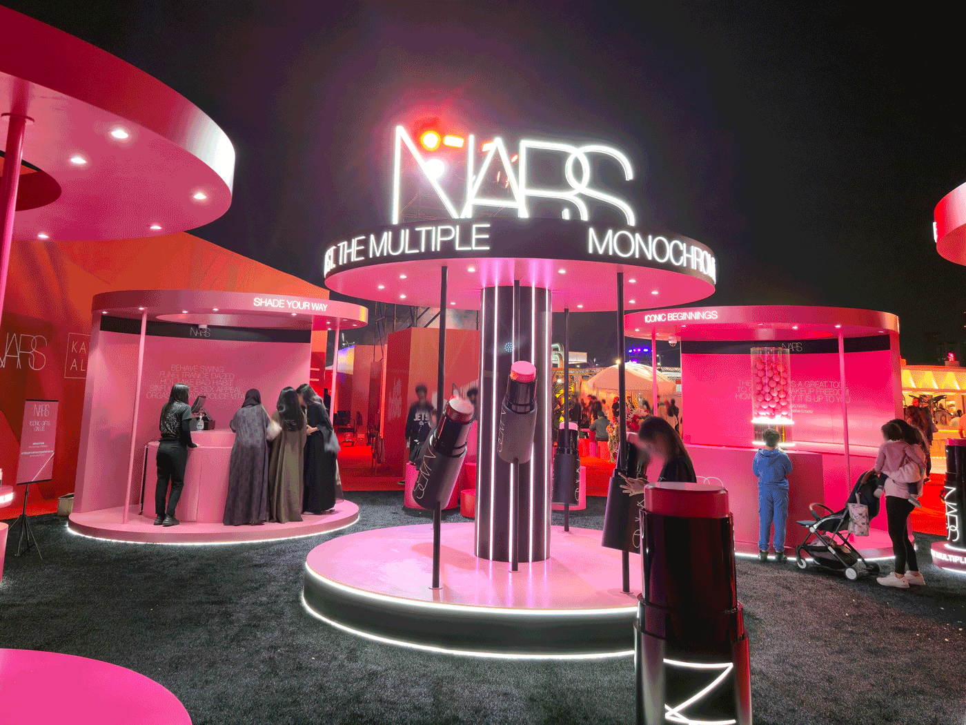 nars cosmetics MOTB event set up